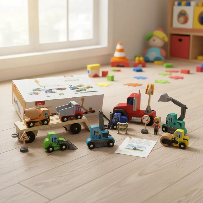 SET DE CAMIONES DE MADERA PARA NIÑOS - 2