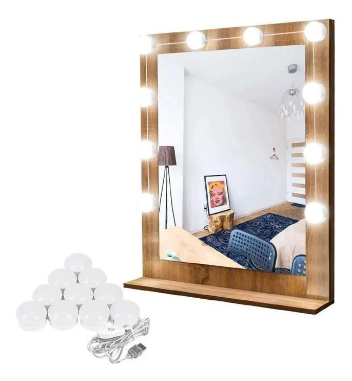 KIT 10 LUCES AMPOLLETA ESPEJO 3 MODOS PARA MAQUILLAJE - 2