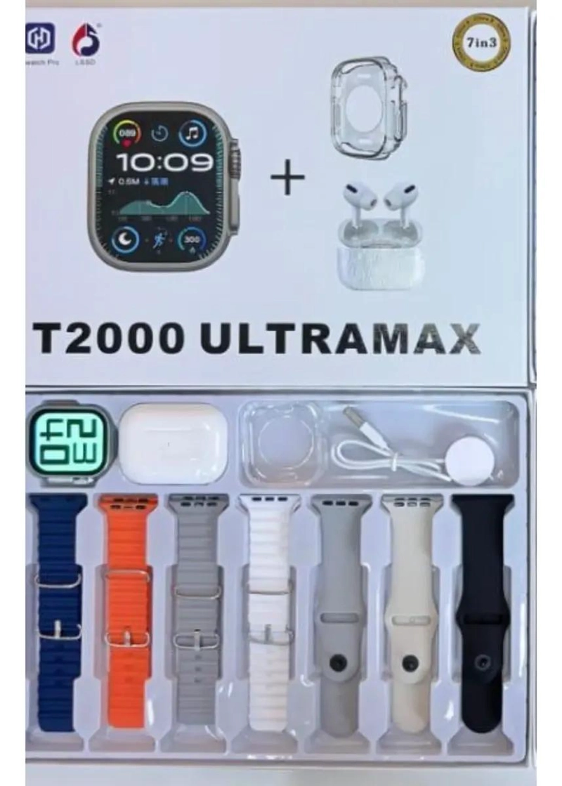 SMARTWATCH T2000 ULTRA MAX 7 EN 1 CON AUDIFONOS Y 7 CORAS - 3