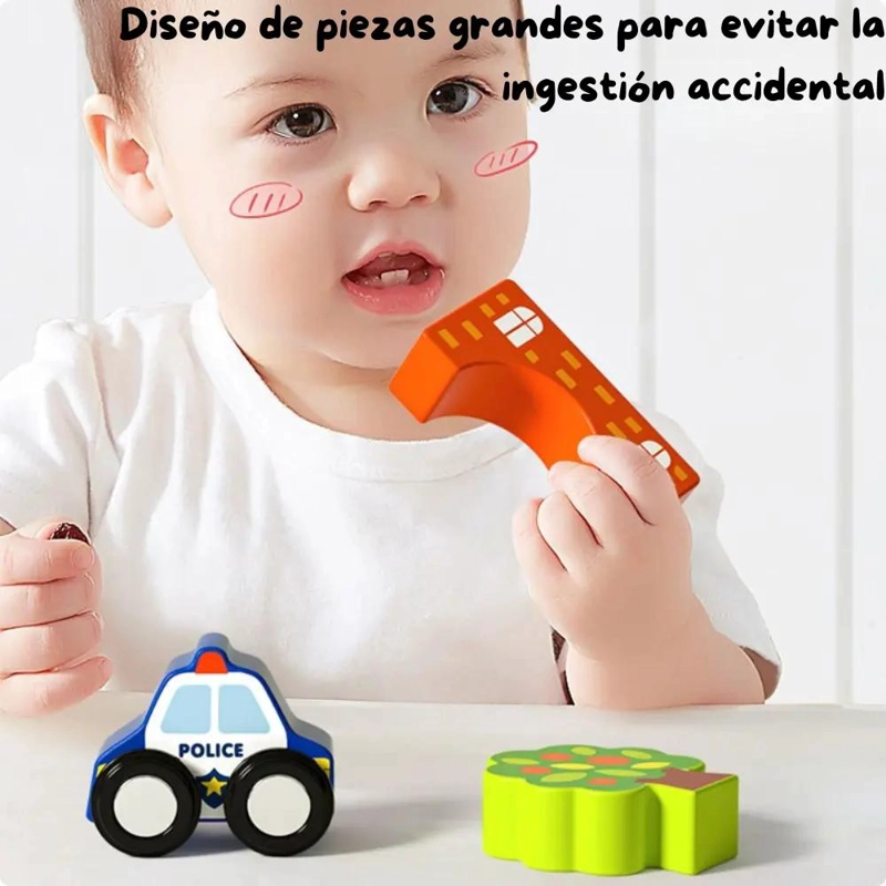 MALETA DE JUEGO 2 EN 1 CON CIUDAD DIDACTICA DE MADERA - 3
