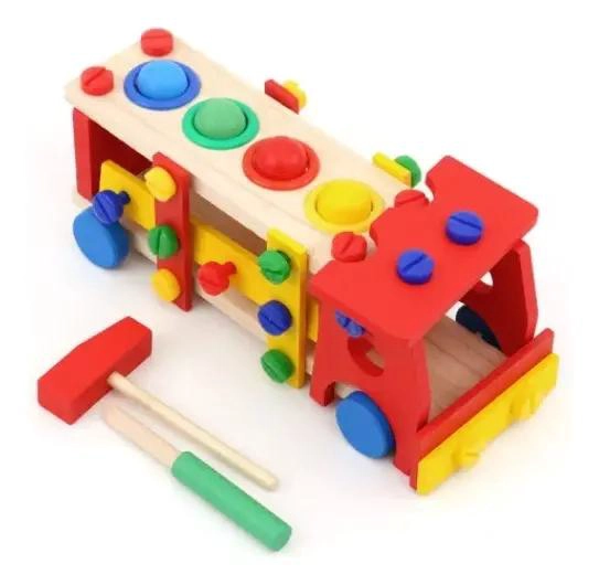 CAMION DIDACTICO ARMABLE DE MADERA PARA NIÑOS - 1