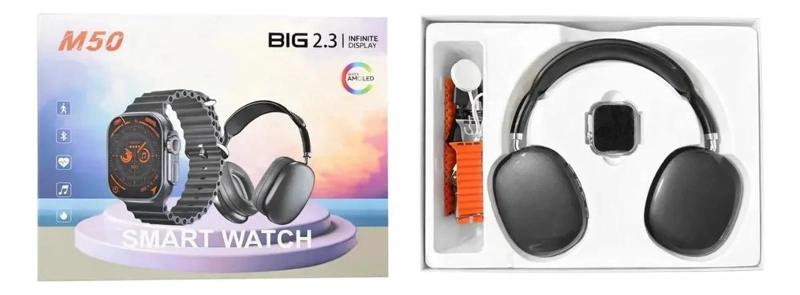 GENÉRICO SMARTWATCH CON AUDIFONO Y 2 CORREAS ADICIONALES