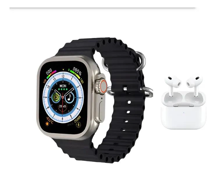 GENÉRICO KIT SMARTWATCH T24 CON AUDIFONOS Y 7 CORREAS