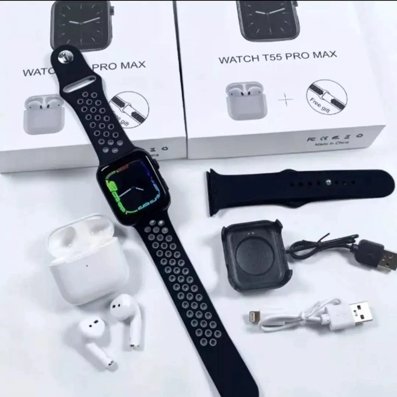 SMARTWATCH T55 PRO MAX CON AUDIFONOS Y 2 CORREAS - 3