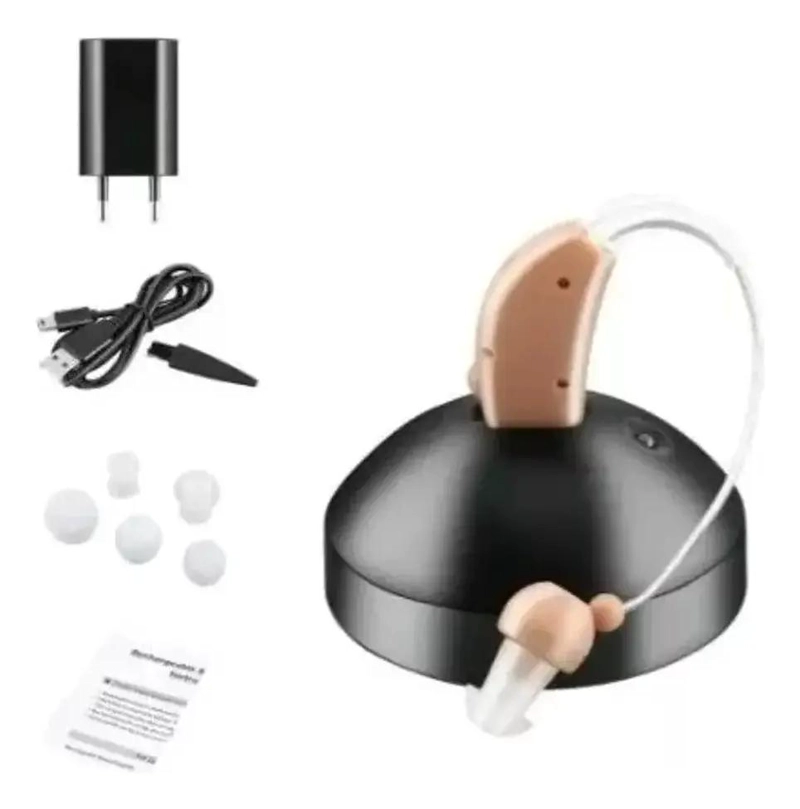 AUDIFONO RECARGABLE PARA SORDERA CON BASE USB - 1