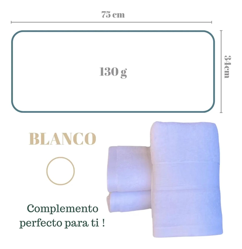 PACK 4 TOALLAS ALGODON BLANCO 75X34 CM - 2