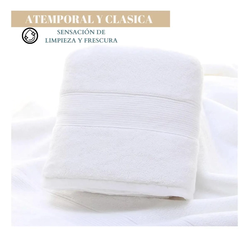 PACK 4 TOALLAS ALGODON BLANCO 75X34 CM - 3