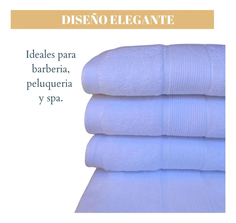 PACK 4 TOALLAS ALGODON BLANCO 75X34 CM - 5