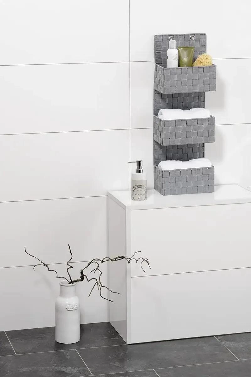 SET 2 ORGANIZADORES COLGANTES DE TELA PARA BAÑO - 4
