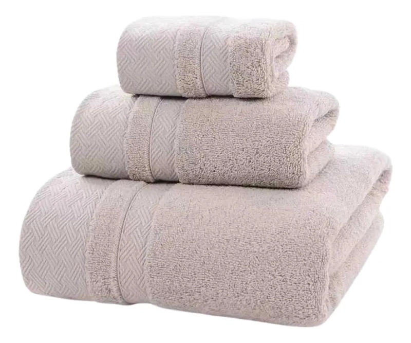 SET DE 3 TOALLAS DE ALGODON PARA CUERPO, MANOS Y CARA - 1