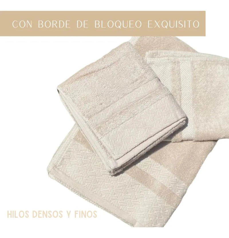 SET DE 3 TOALLAS DE ALGODON PARA CUERPO, MANOS Y CARA - 5