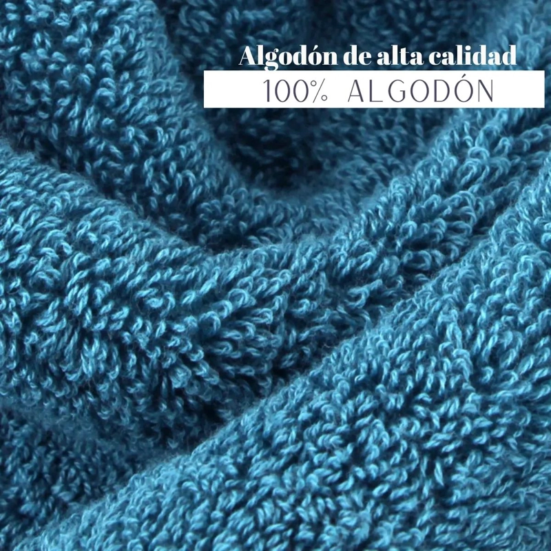 PACK 4 TOALLAS DE MANO ALGODON 74X34 CM AZUL - 5