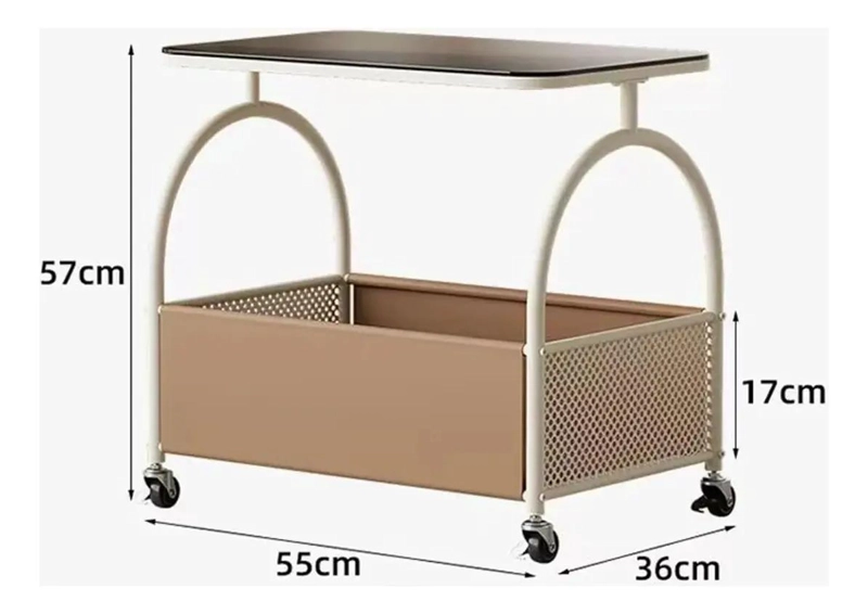 CARRITO ORGANIZADOR METALICO 3 NIVELES CON RUEDAS BLANCO - 2