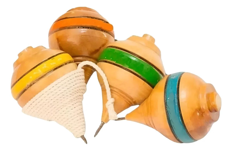 SET DE 12 TROMPOS DE MADERA CON LIENZO - 1