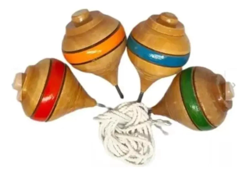 SET DE 12 TROMPOS DE MADERA CON LIENZO - 2