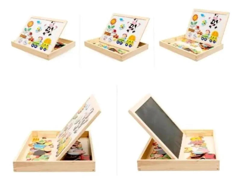 PIZARRA MAGNE TICA 2 EN 1 PARA NIÑOS CON MADERA - 2