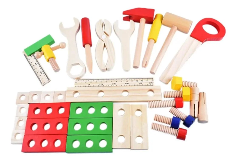 CAJA DE HERRAMIENTAS DIDACTICA DE MADERA PARA NIÑOS - 3