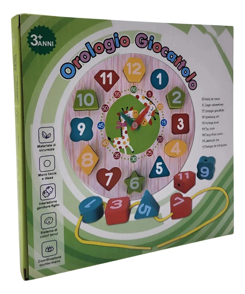 RELOJ DE ENCAJE EDUCATIVO DE MADERA PARA NIÑOS - 1