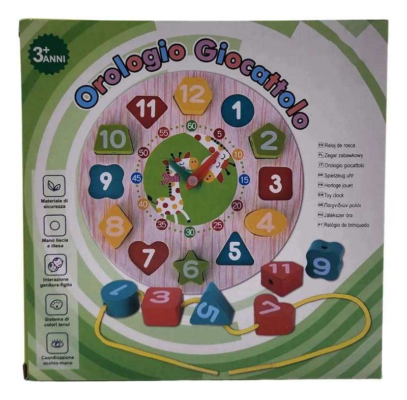 RELOJ DE ENCAJE EDUCATIVO DE MADERA PARA NIÑOS - 4