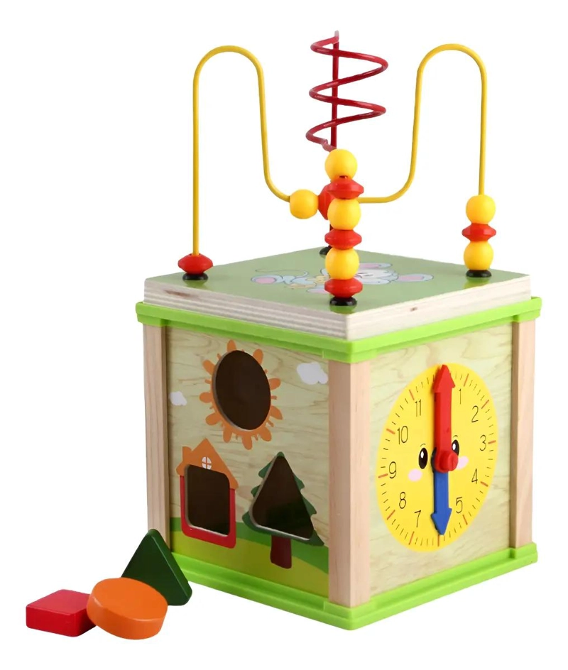 CUBO DIDACTICO DE MADERA 5 EN 1 PARA BEBE S - 1