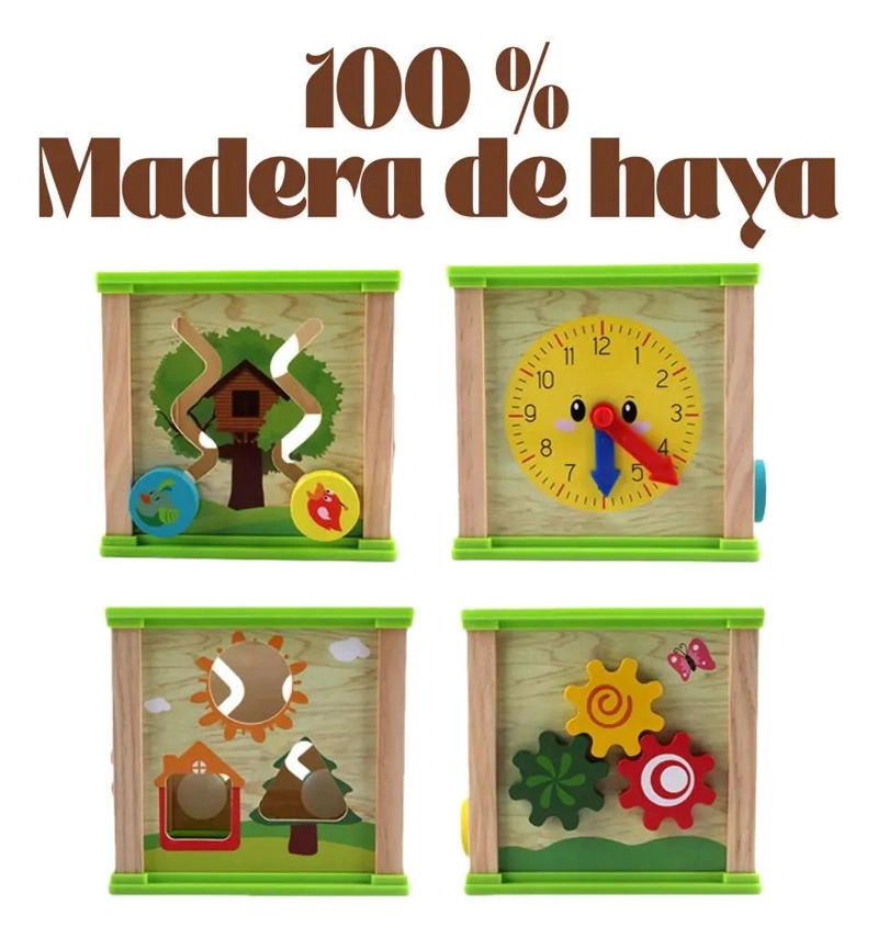 CUBO DIDACTICO DE MADERA 5 EN 1 PARA BEBE S - 5