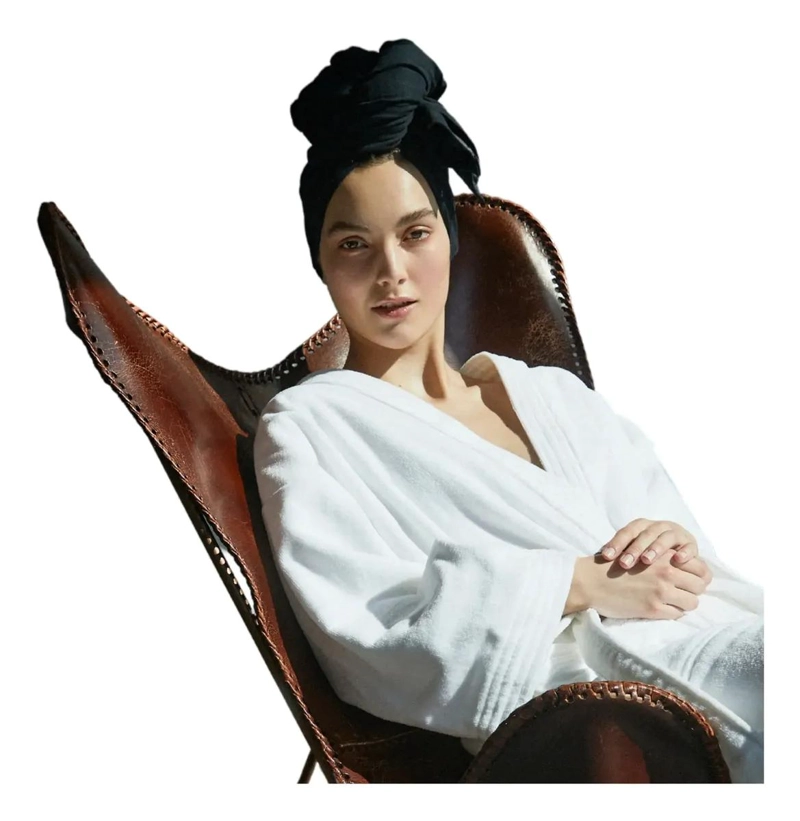 TOALLA DE ALGODON ORGANICO PARA PROTECCION DEL CABELLO - 1