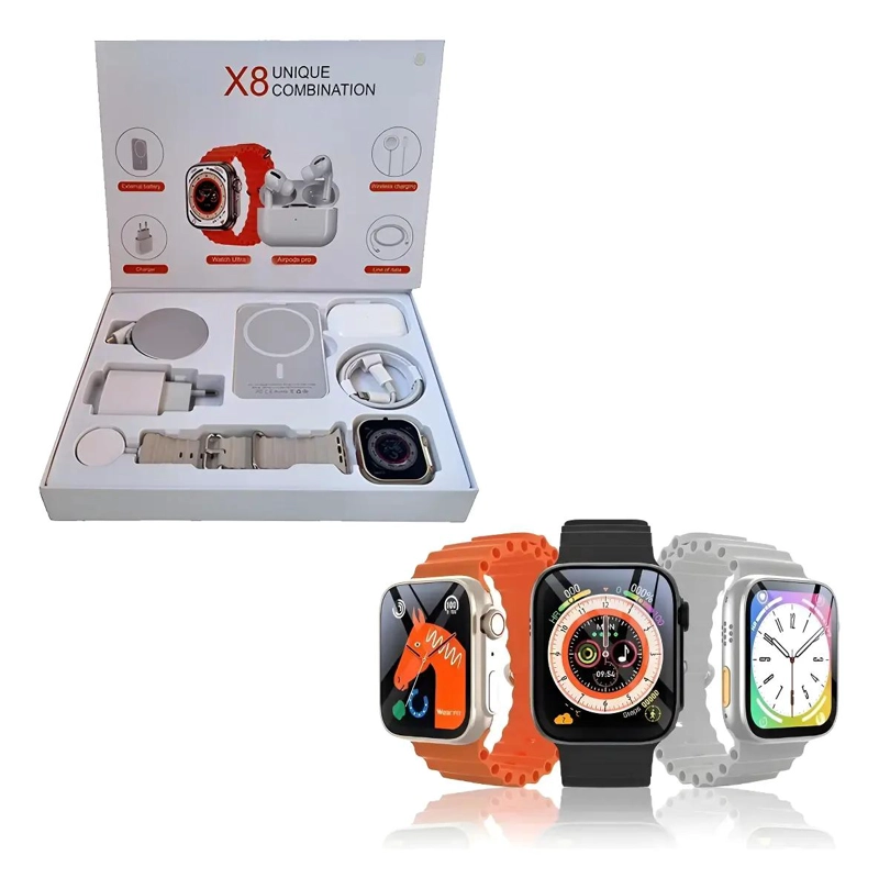 GENÉRICO SMARTWATCH X8 CON AUDIFONOS IN EAR Y CARGADORES