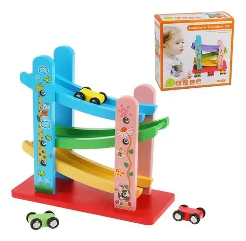 PISTA DE MADERA DE 3 PISOS PARA MINI AUTOS - 2