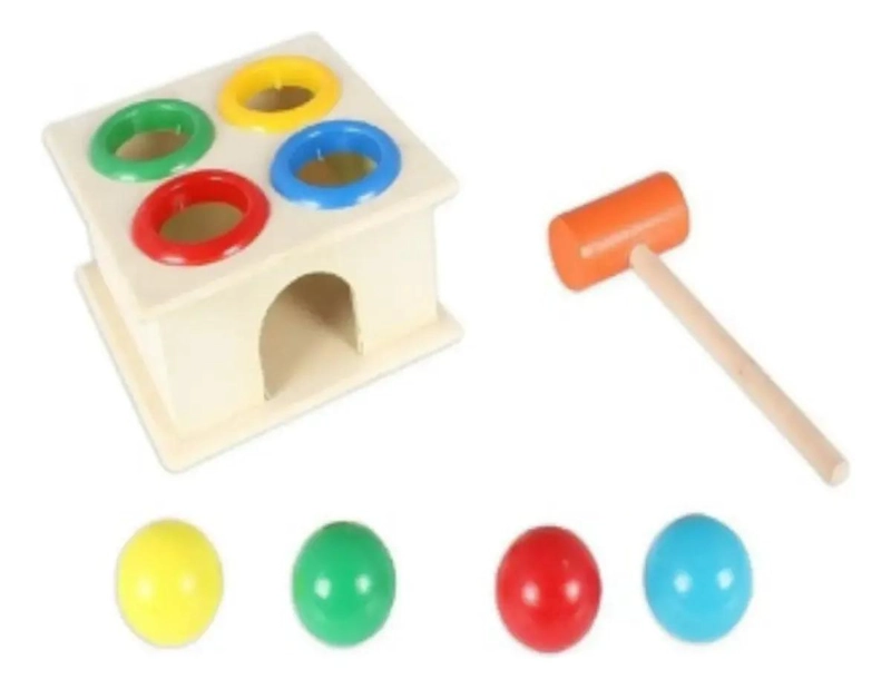 CAJA DIDACTICA DE MADERA CON MARTILLO MONTESSORI - 3