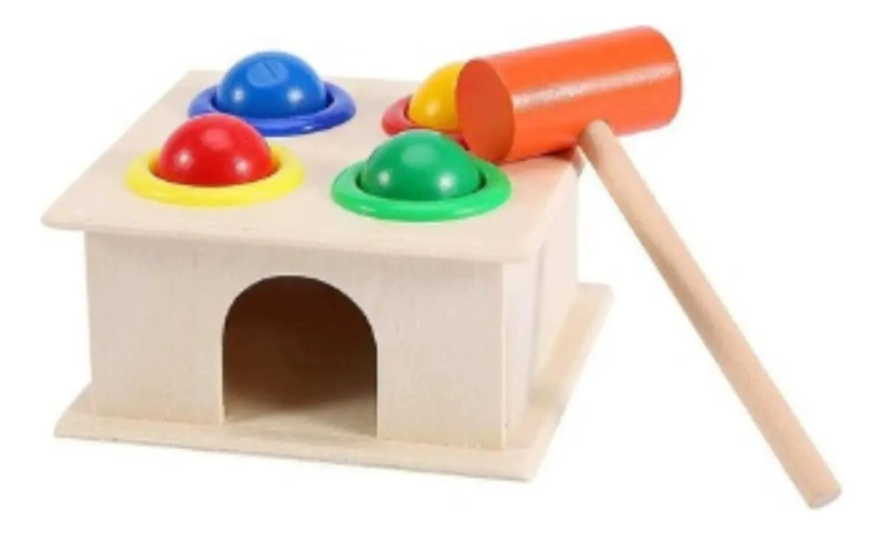 CAJA DIDACTICA DE MADERA CON MARTILLO MONTESSORI - 5