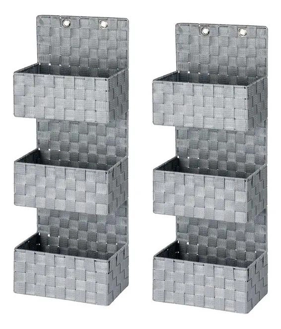 ORGANIZADOR COLGANTE DE TELA PARA BAÑO CON 3 ESTANTES - 1