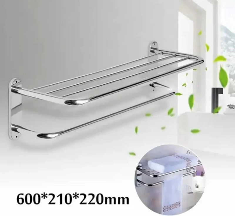 REPISA TOALLERO DE ACERO INOXIDABLE 60 CM PARA BAÑO - 4