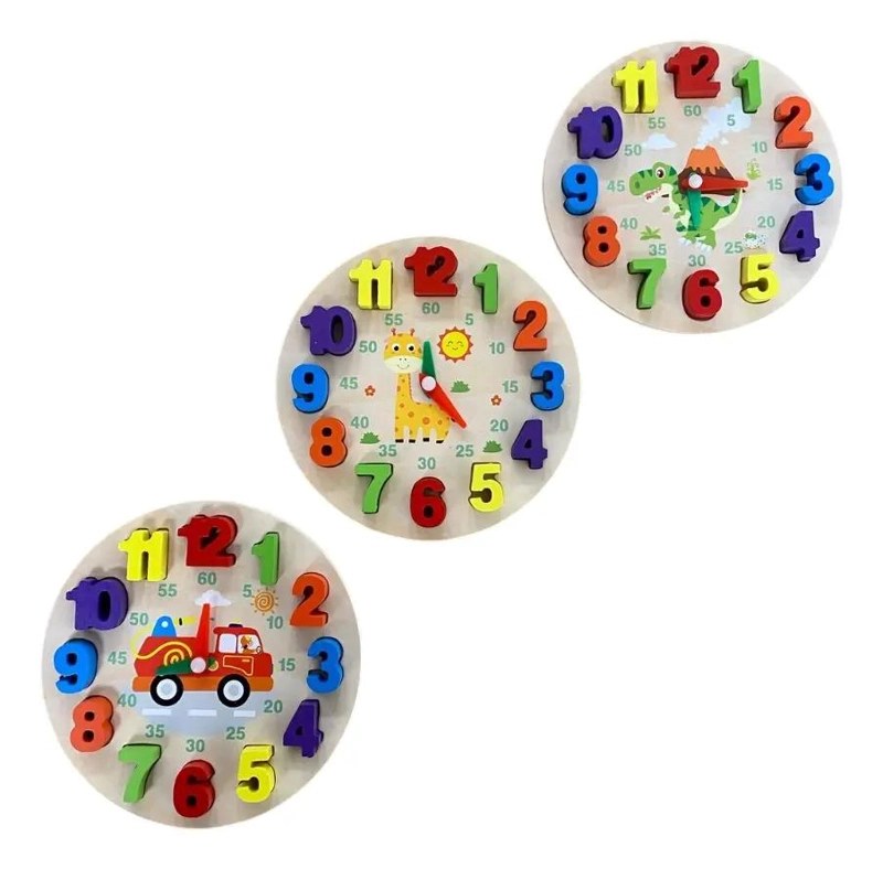 RELOJ EDUCATIVO DE MADERA PARA APRENDIZAJE MONTESSORI - 2