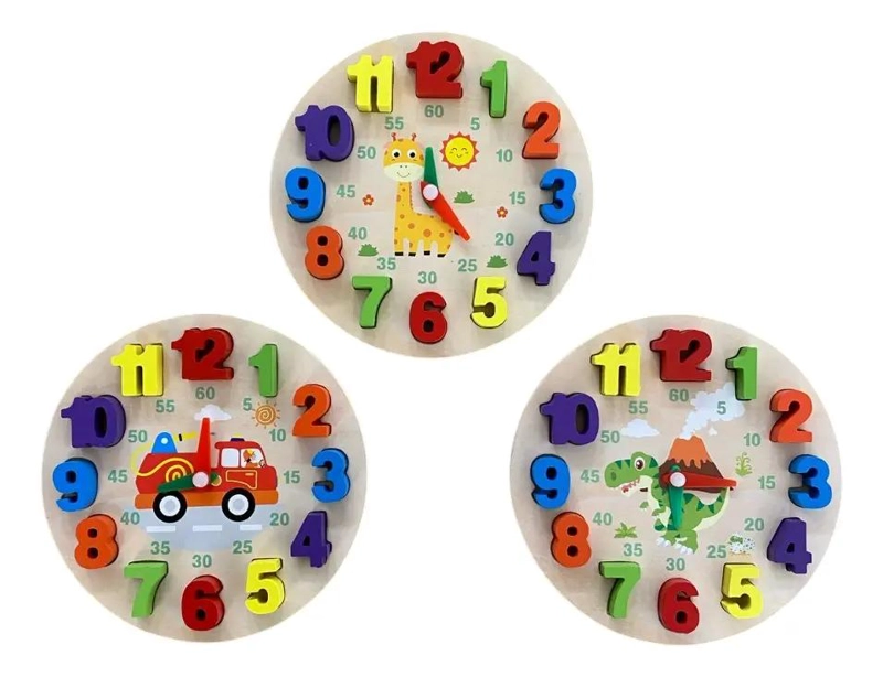 RELOJ EDUCATIVO DE MADERA PARA APRENDIZAJE MONTESSORI - 3