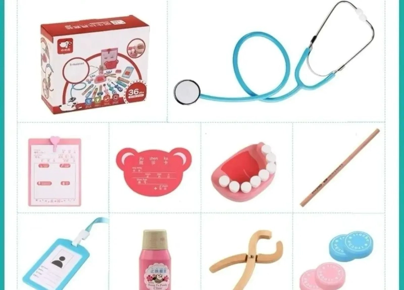 SET DE JUEGO DE ROLES DOCTOR Y DENTISTA EN MADERA - 3