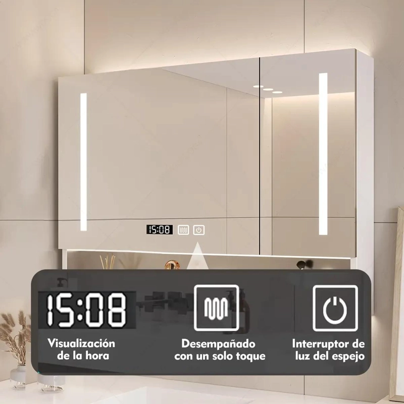 ARMARIO DE BAÑO CON ESPEJO INTELIGENTE 70 CM - 2