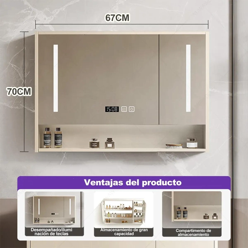 ARMARIO DE BAÑO CON ESPEJO INTELIGENTE 70 CM - 4