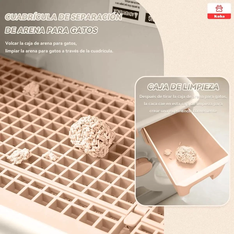 ARENERO PARA GATOS SEMI-AUTOMATICO CON BAÑO SANITARIO GRANDE - 3