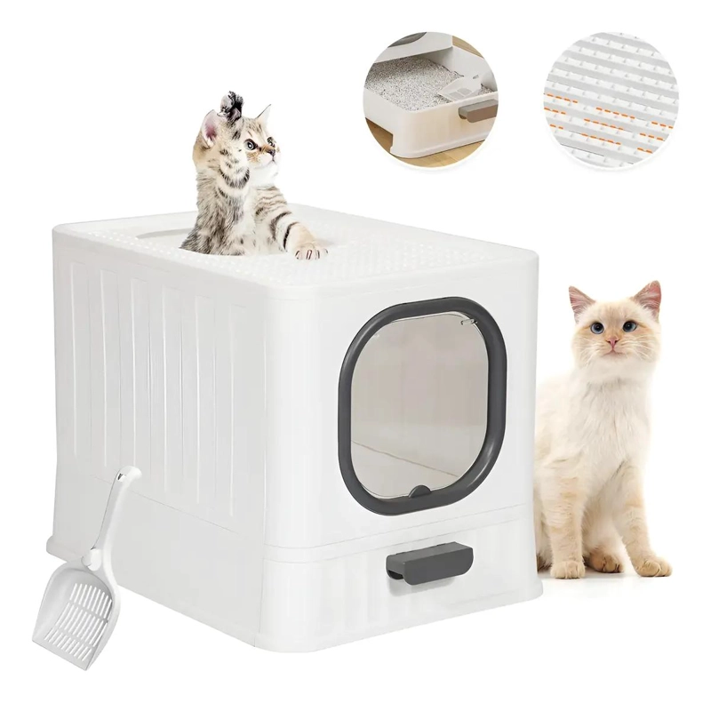 ARENERO CERRADO GRANDE PARA GATO CON PALA PARA BAÑO SANITARIO - 1