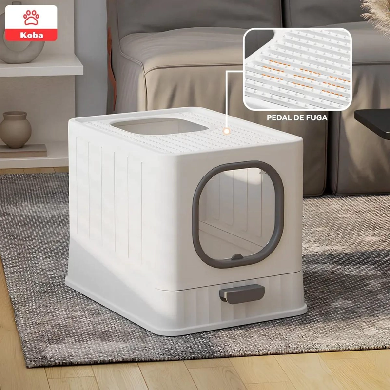 ARENERO CERRADO GRANDE PARA GATO CON PALA PARA BAÑO SANITARIO - 4