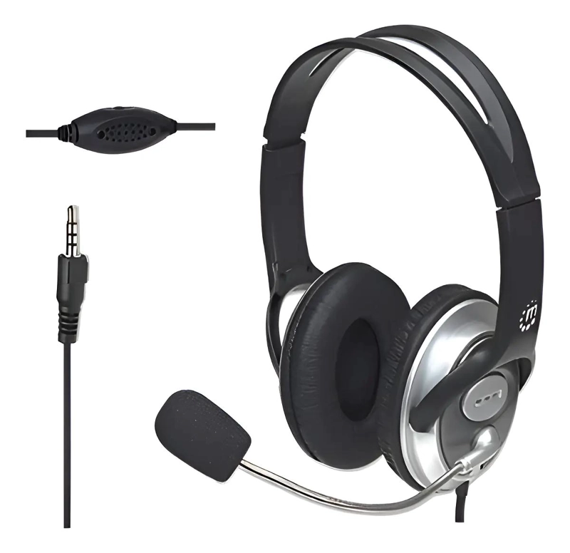 AURICULARES CON CABLE Y MICROFONO FLEXIBLE - 1