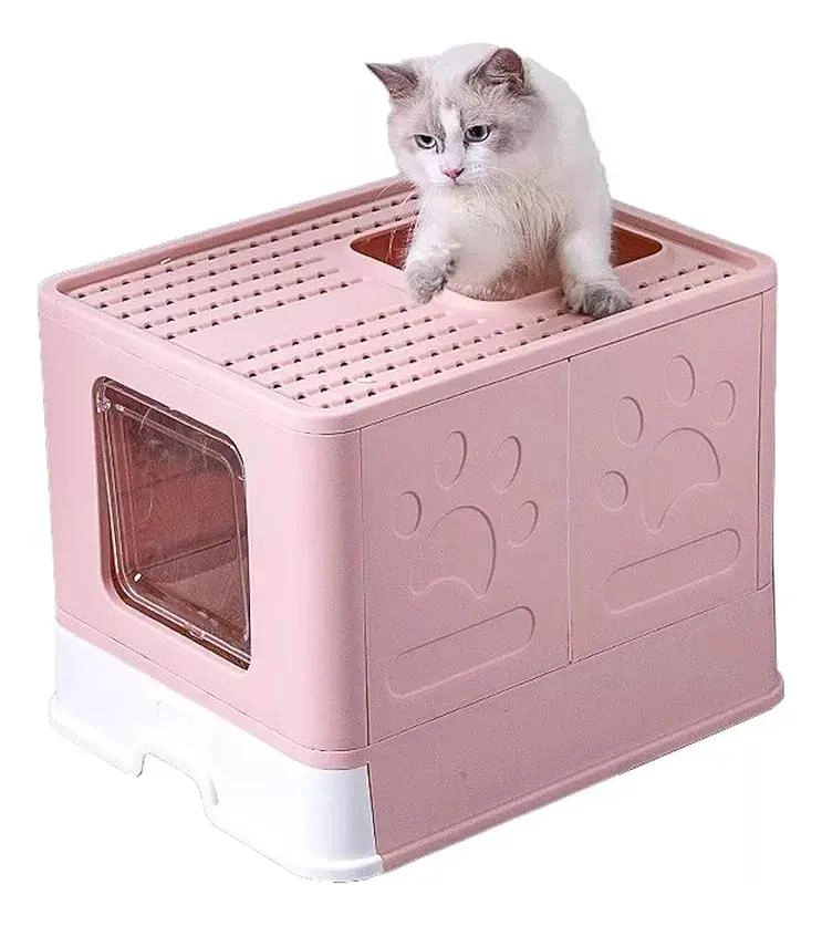 CAJA CERRADA PARA ARENA DE GATOS CON PALA INTEGRADA Y CAJON EXTRAIBLE - 1