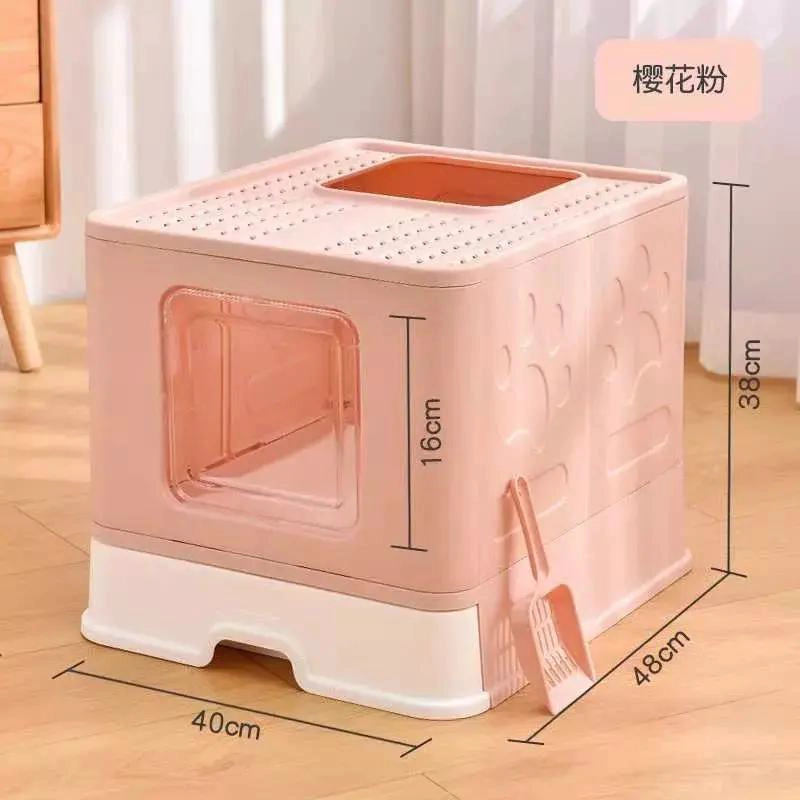 CAJA CERRADA PARA ARENA DE GATOS CON PALA INTEGRADA Y CAJON EXTRAIBLE - 2