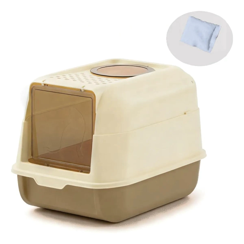 ARENERO CERRADO PARA GATOS CON FILTRO ANTIOLORES Y PUERTA CON PALA - 1