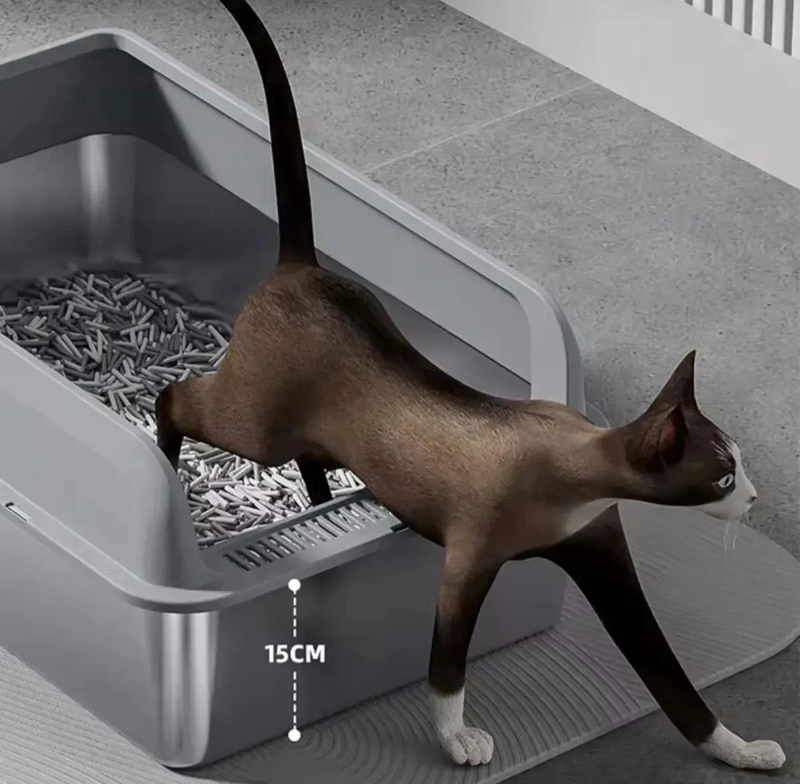 CAJA PARA ARENA DE GATOS FABRICADA EN ACERO INOXIDABLE RESISTENTE - 5