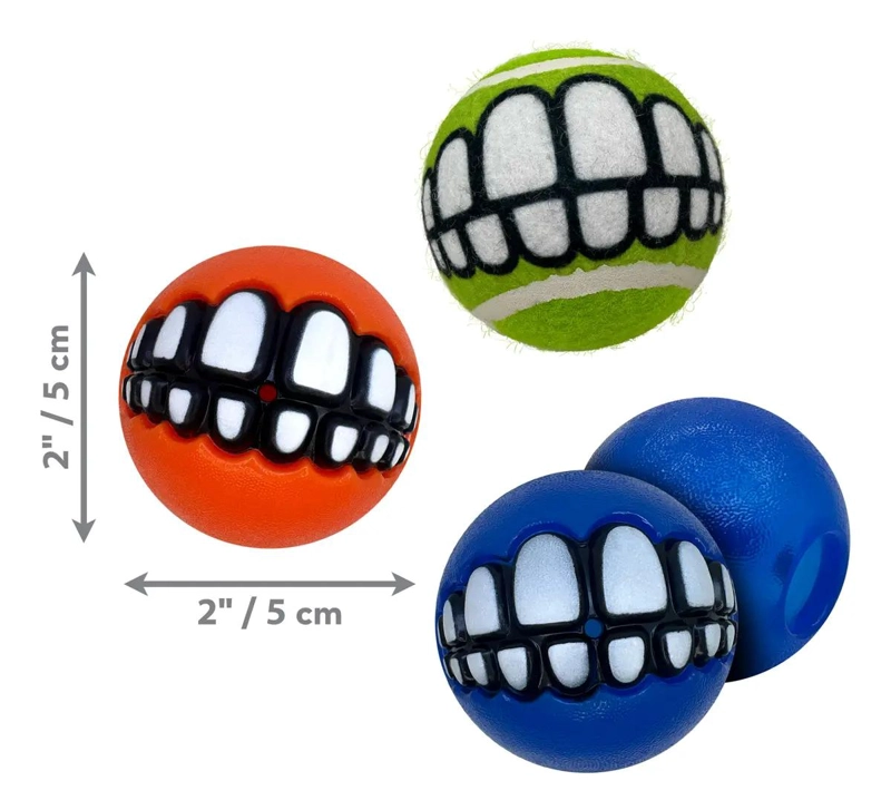 PELOTAS PARA PERRO PACK DE 3 UNIDADES CON SONIDO Y RELLENABLE TALLA GRANDE - 2
