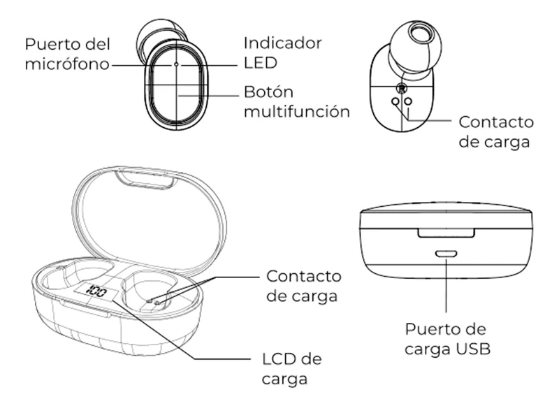 AUDIFONOS INALAMBRICOS TWS CON SONIDO SUPER BASS - 5