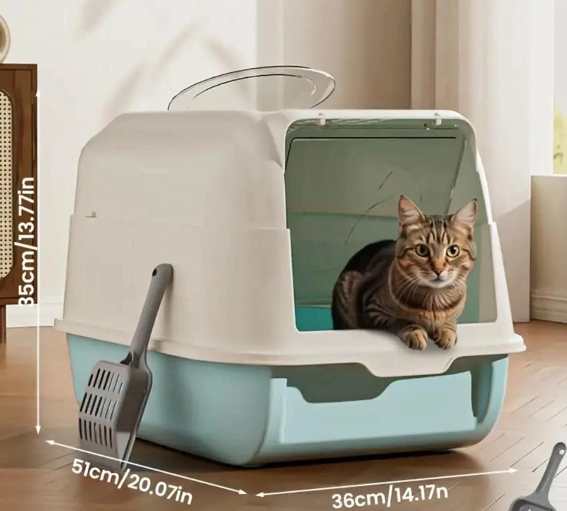 ARENERO CERRADO PARA GATOS CON CUPULA Y BAÑO XL 2 EN 1 - 2