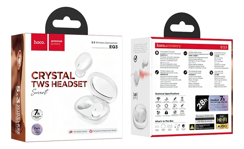 AUDIFONOS IN EAR BLUETOOTH BLANCO TWS EQ3 - 1