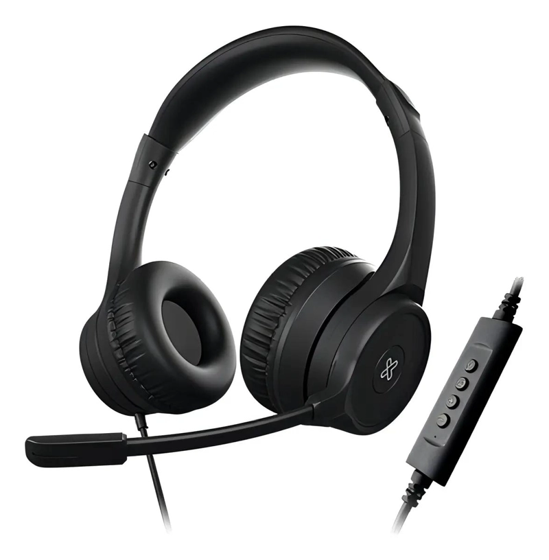 AURICULARES USB CON MICROFONO Y DISEÑO NEGRO - 1